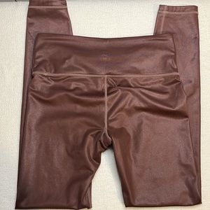 ATHLETA Elation Shimmer tight in Powervita‎ cinnamon brown color size XS